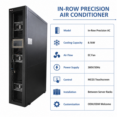 30kW Chłodzenie powietrzem w rzędzie Precision AC EC Fan Energy Saving For Modular IDC
